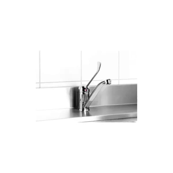 Baterie Chiuveta Bucatarie cu Tija Hendi Inox 215mm Gura Pivotanta Raza 180°