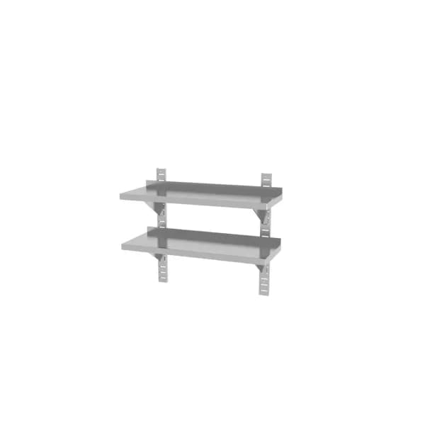 Raft de Perete Dublu Reglabil Hendi Inox 2 Polite 800x300x600mm Suporturi Otel