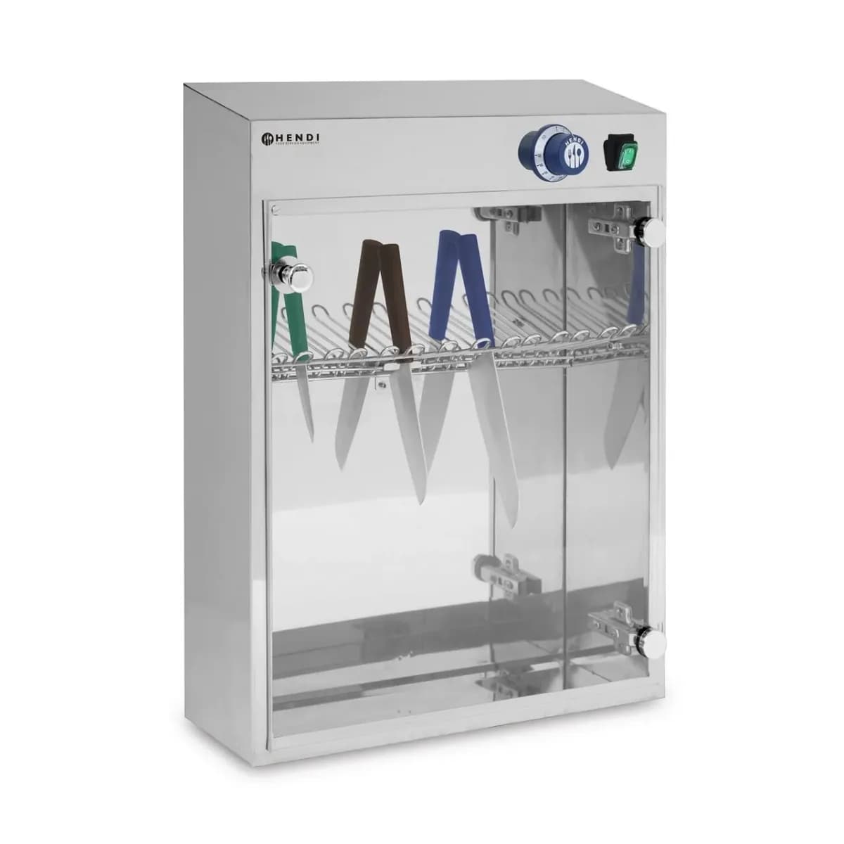 Sterilizator UV pentru Cutite Hendi 25W 14 Cutite Inox Plexiglas Timer 60min 510x160x610mm