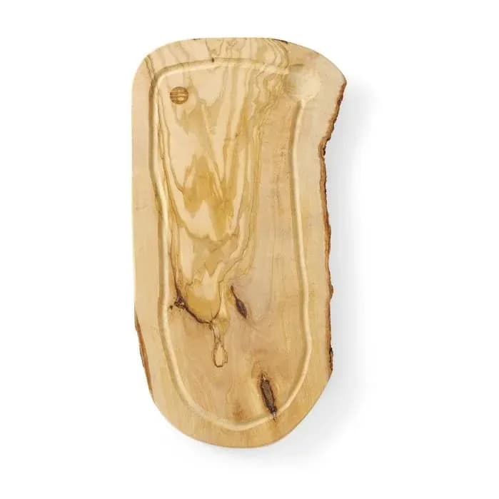 Tocator cu canelura, Hendi, lemn de maslin, 400x250x(H)18 mm