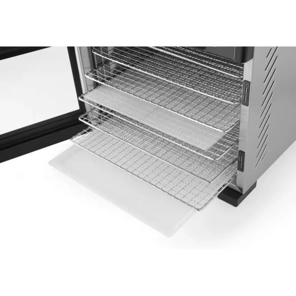 Deshidrator alimente Hendi Profi Line, 550 W, 6 tavi inox, temperatura reglabila 35-75 C, Gri, timer, panou de control digital